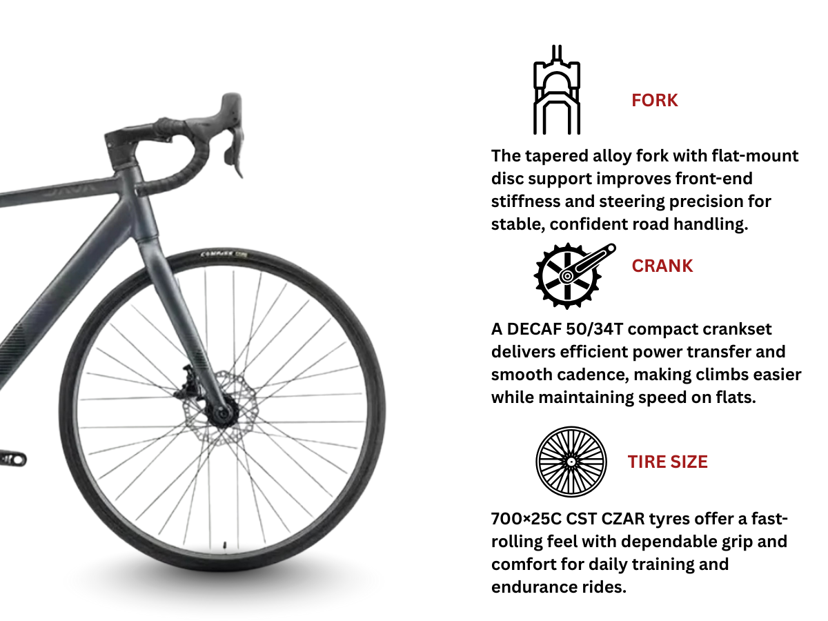 Java Veloce Gen 4 Road Alloy 8-Speed Hydrulic Disc