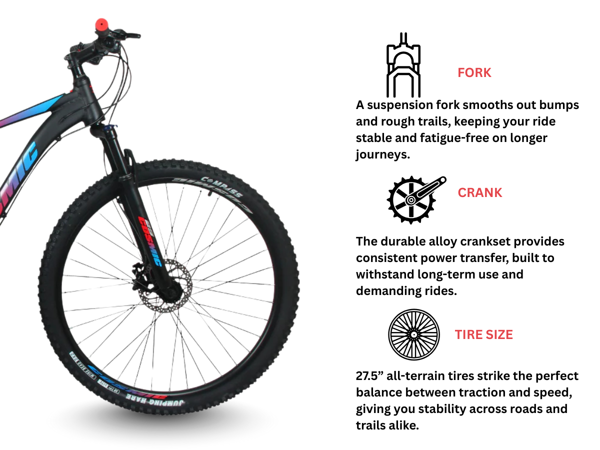 Cosmic 27.5 2800 Alloy 16-Speed Dual Disc Bicycle