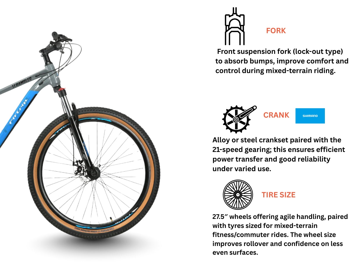 FitTrip 27.5 Scrambler 21-Speed Bicycle