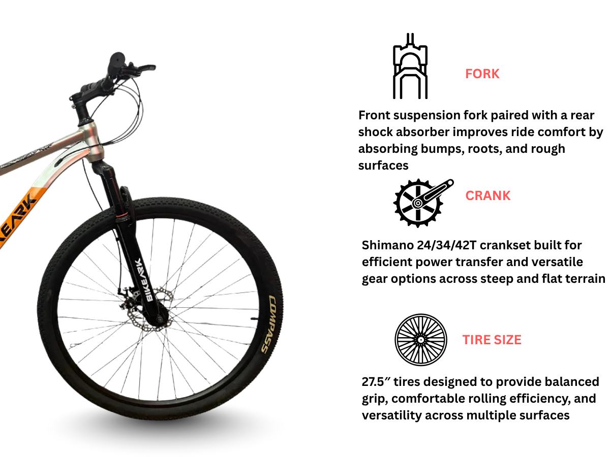 BikeArk 27.5 Armor 21 Spd FS D/Disc Bicycle