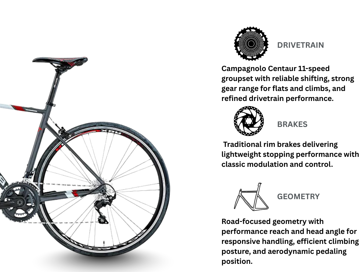Bottecchia Duello Road Alloy Grey Camganolo Centaur 11 Spd Rim Brake 54Cm