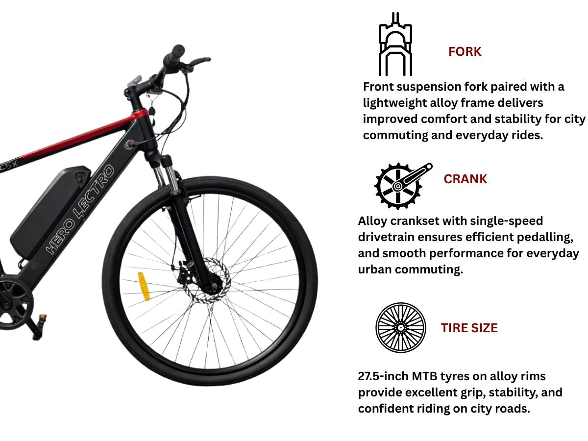 Hero Lectro 27.5 C5X SS E-Bicycle