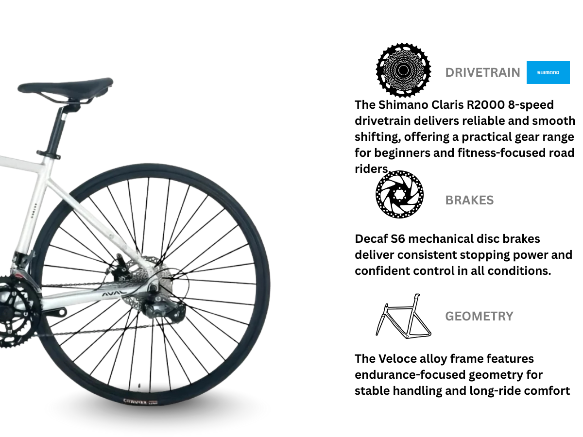 Java Veloce D Road Alloy 8-Speed Mechanical Disc