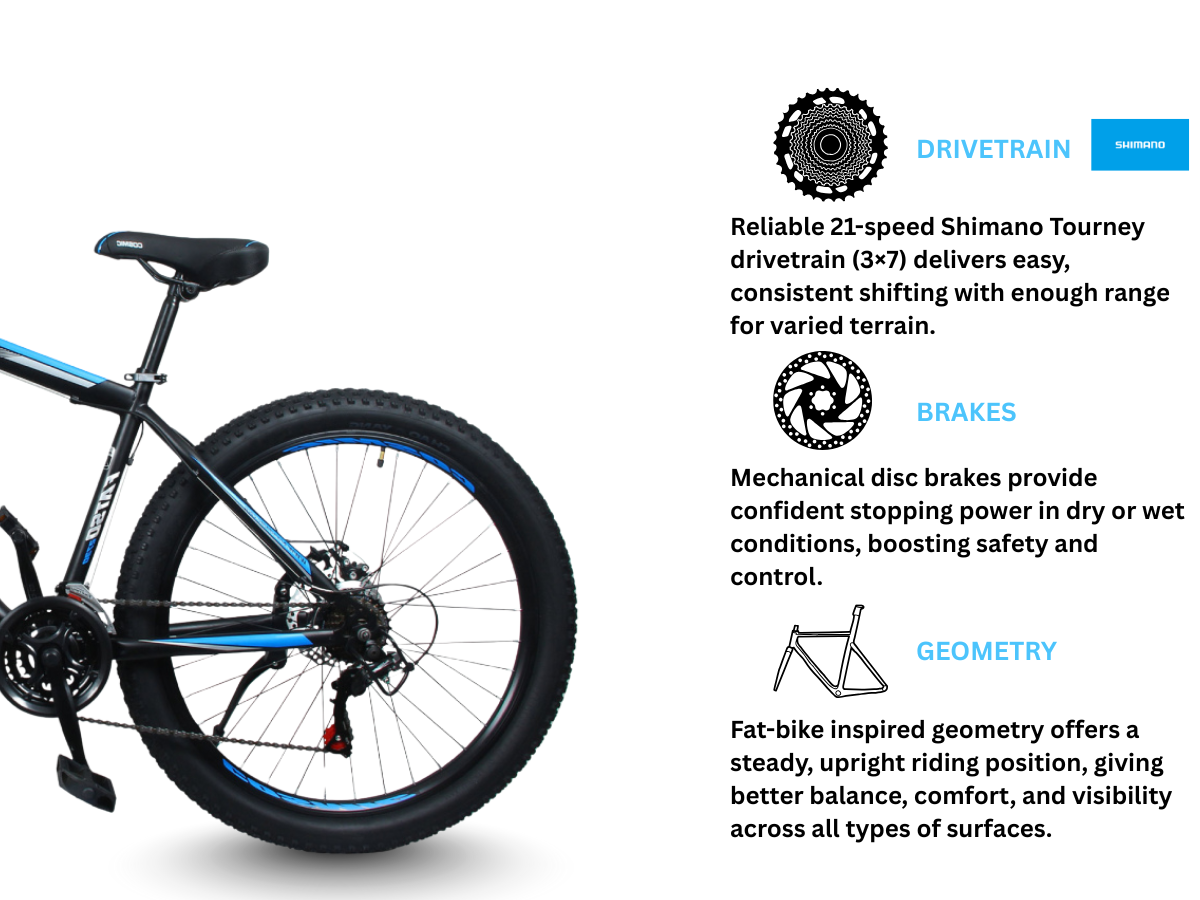 Cosmic 27.5 Fatso 21-Speed FS Bicycle