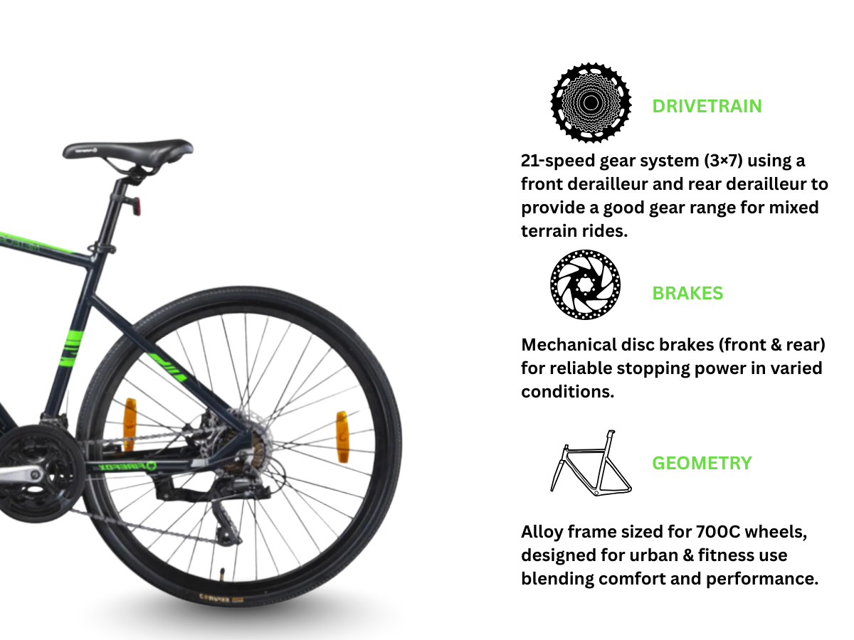 Firefox 700C Meteor 21-Speed Dual Disc Bicycle