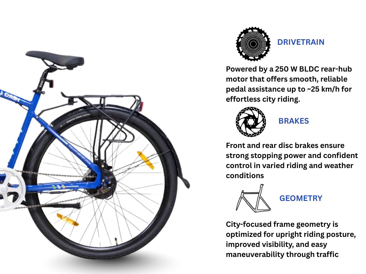 HERO 700C LECTRO V24 SS D/DISC E-BICYCLE