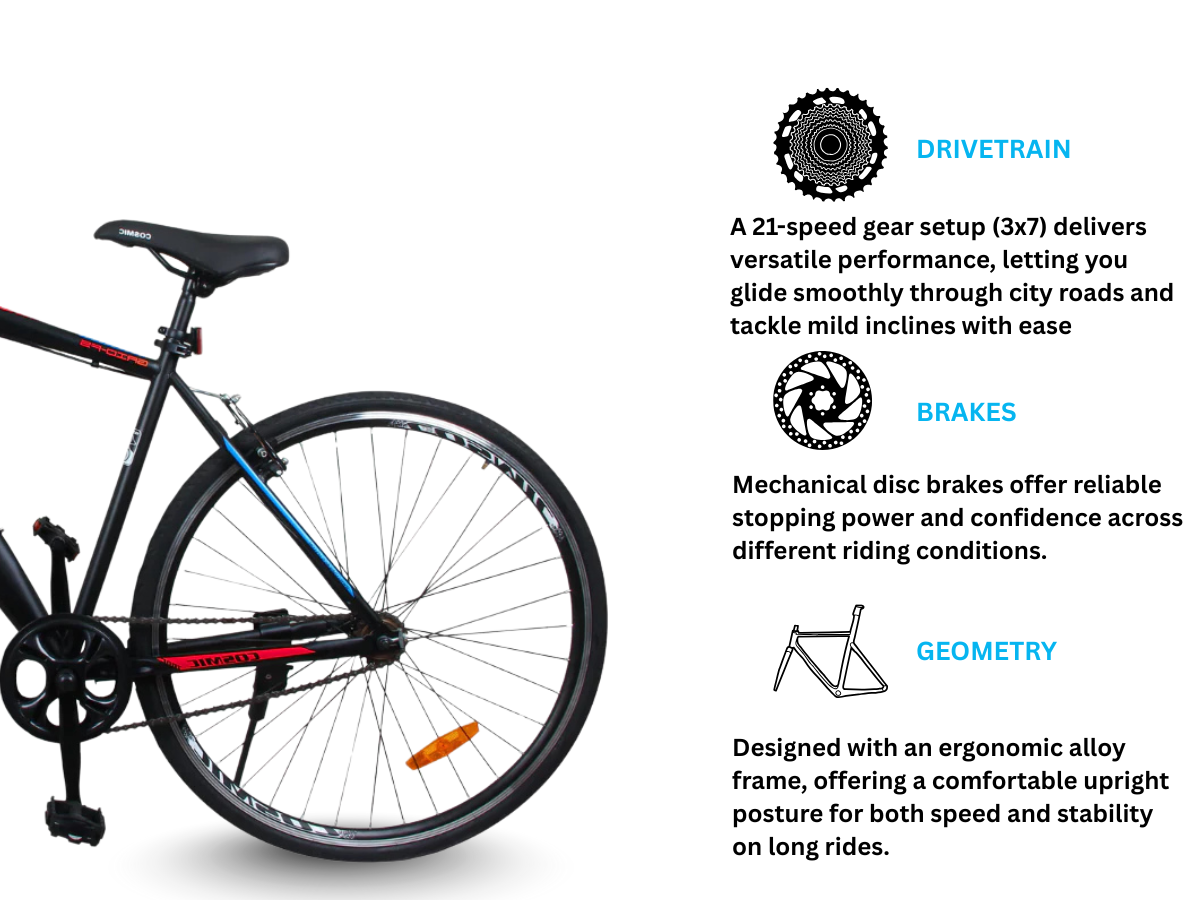 Cosmic 700C Grid Rigid Shock Bicycle