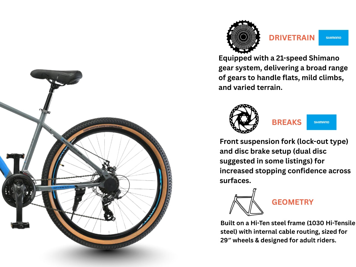 FitTrip 29 Scrambler 21-Speed Bicycle
