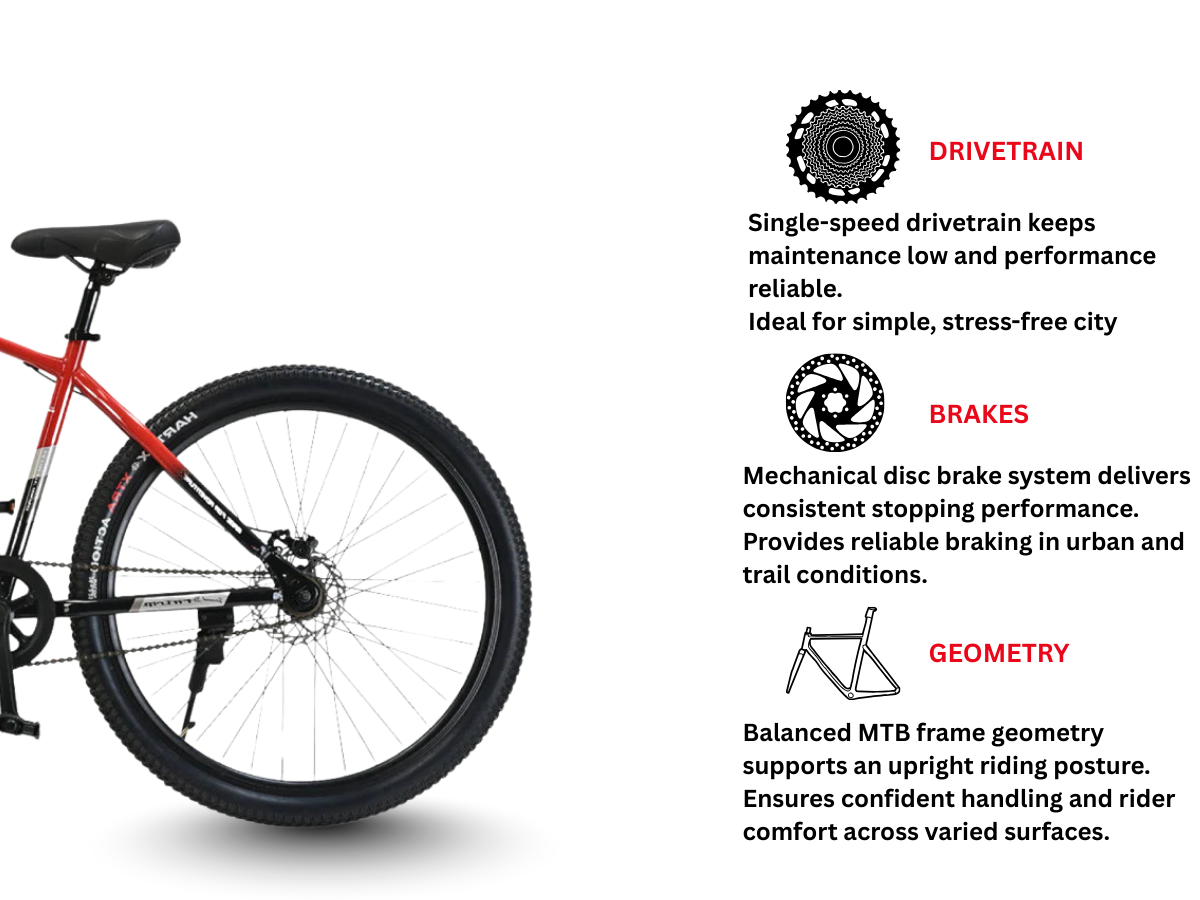 FitTrip 27.5 Dominator Single Speed Bicycle