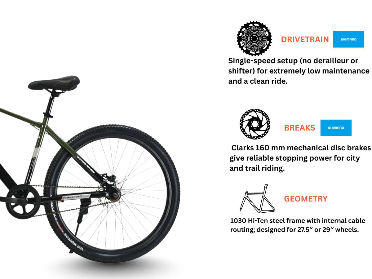 FitTrip 27.5 Dominator Single Speed Bicycle