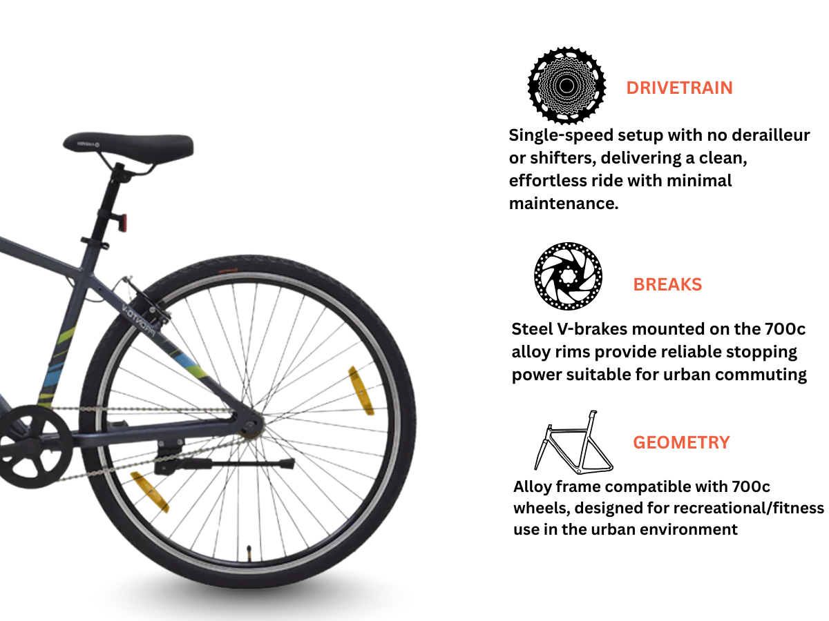 Firefox 700C Pronto V-BRK SS Bicycle