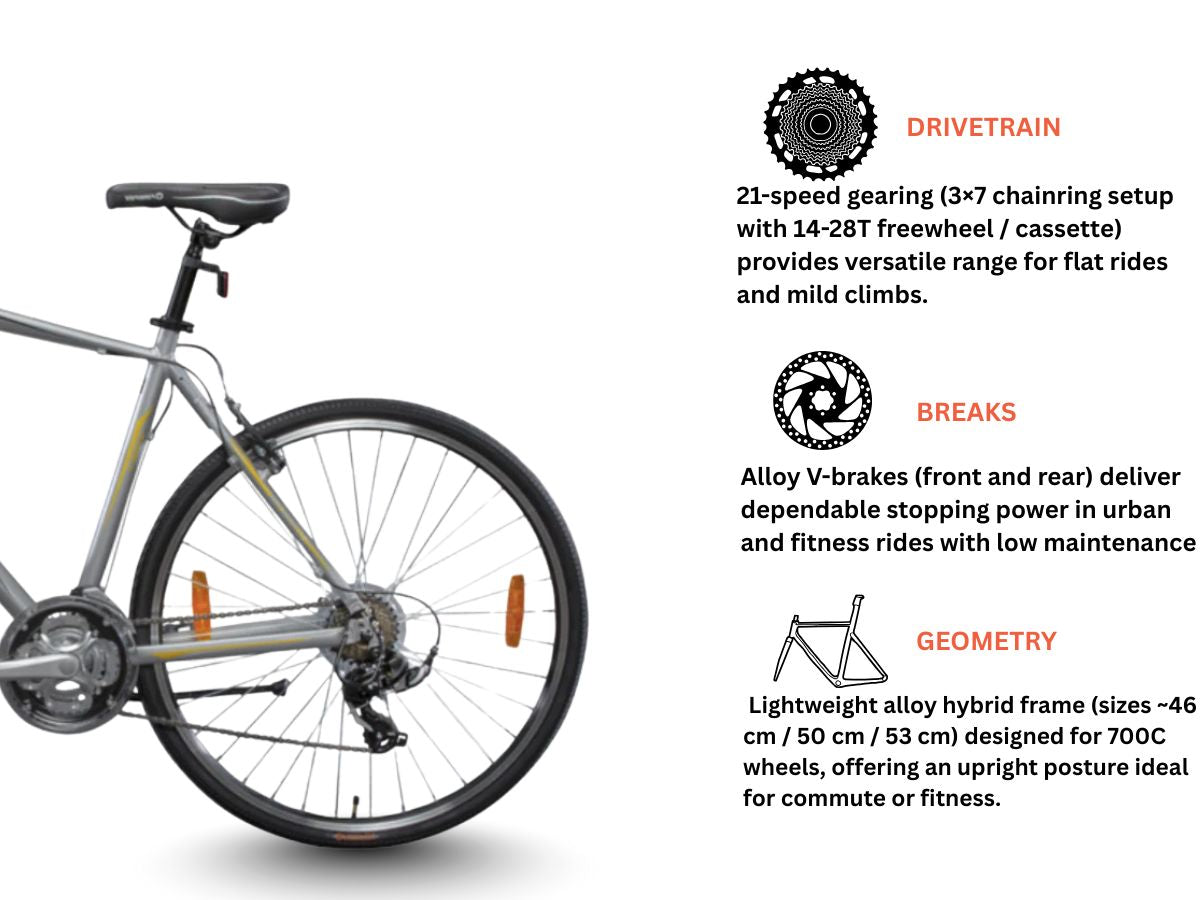 Firefox 700C Road Runner Pro V-Brake 21-Speed Bicycle