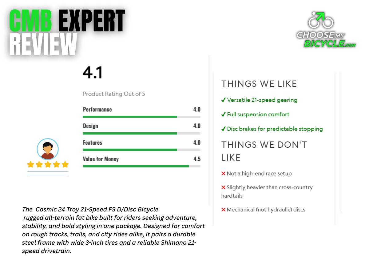 Cosmic 24 Troy 21-Speed FS D/Disc Bicycle