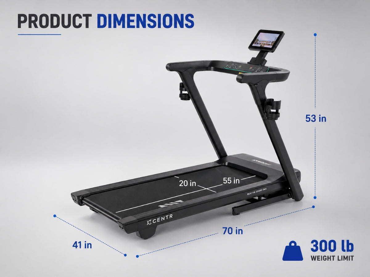 Centr X Hyrox Runr-S Folding Treadmill with 10" Touchscreen - 220V