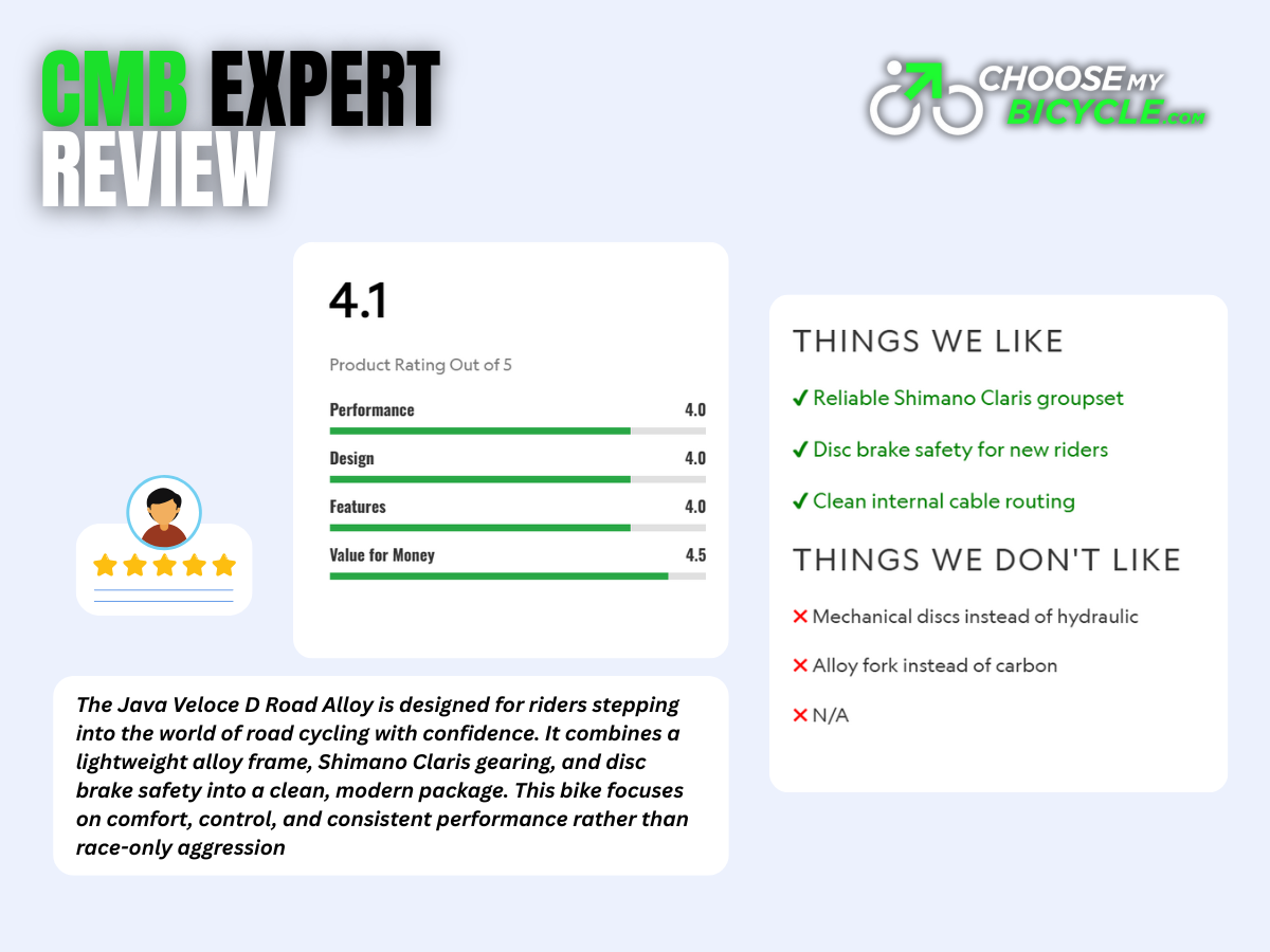 Java Veloce D Road Alloy 8-Speed Mechanical Disc