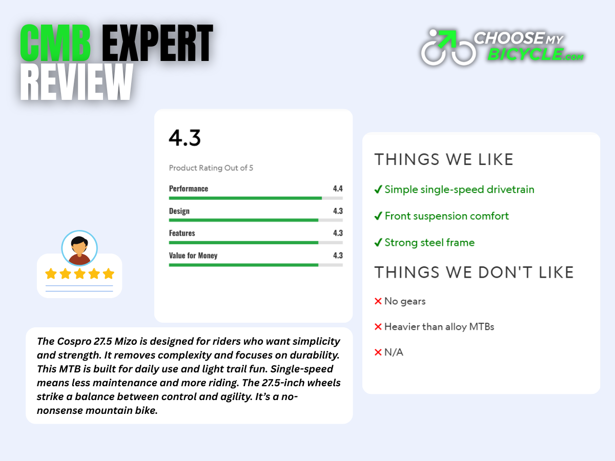 Cospro 27.5 Mizo Single Speed FS D/Disc Bicycle