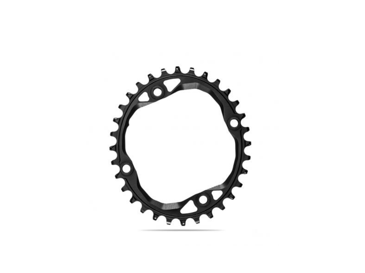 Absolute Black Oval MTB Chainring - 1X Shimano 104 BCD N/W (32T/34T/36T)-Black