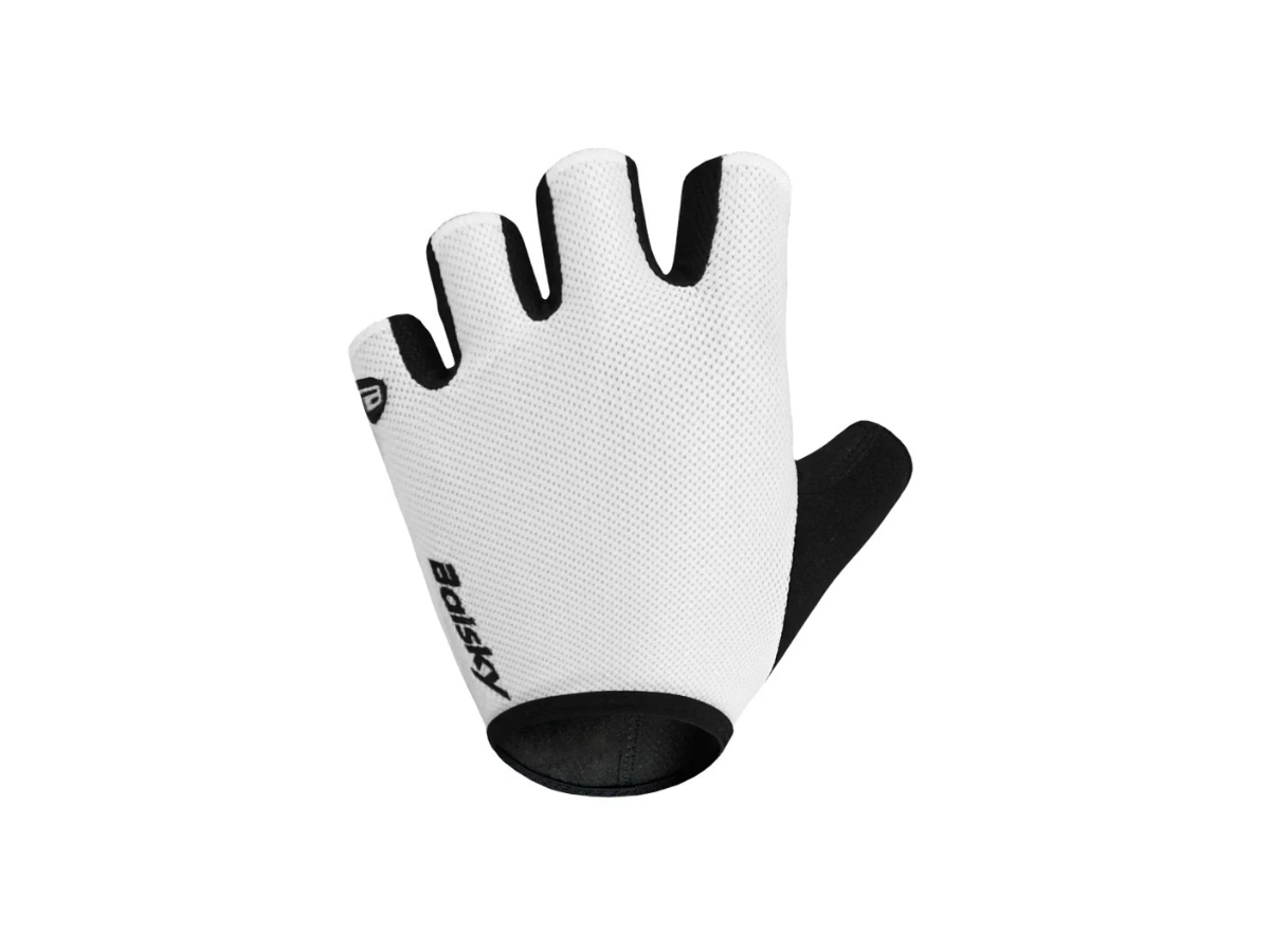 Half-Finger Gloves - Back White Large