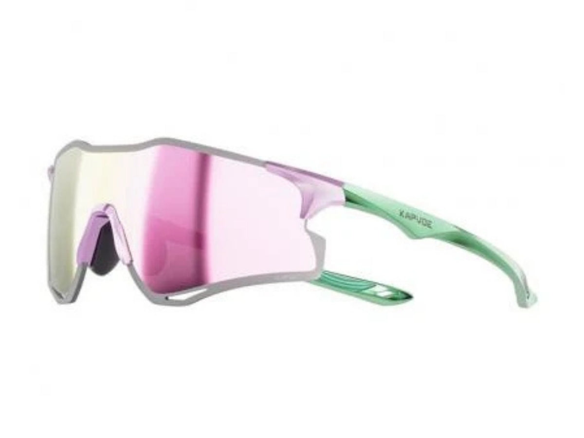 Kapvoe Cheetah Sports Sunglasses-Pink/Green