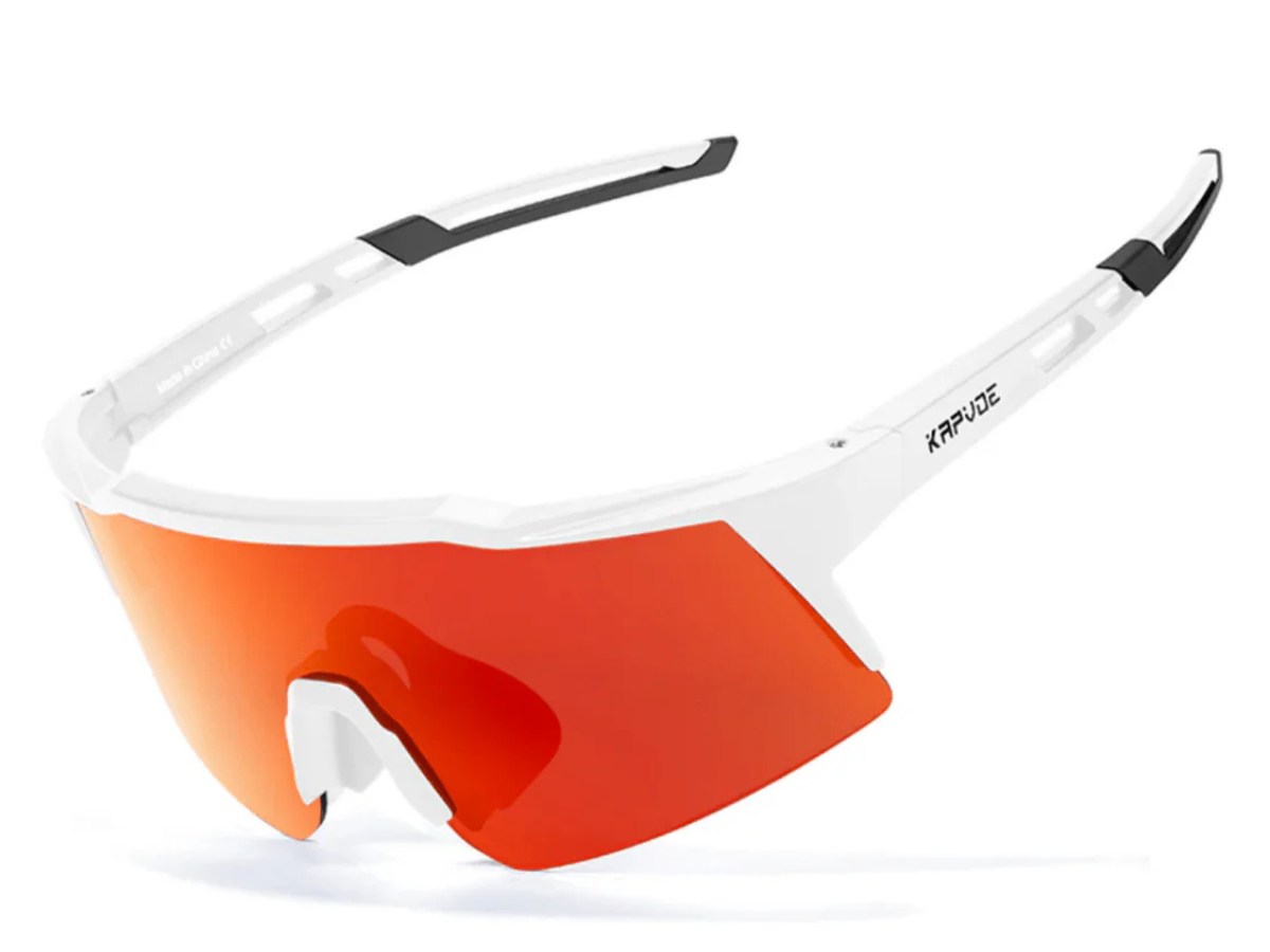 Kapvoe K9028 Kids Sports Leisure Sunglasses-Red/White