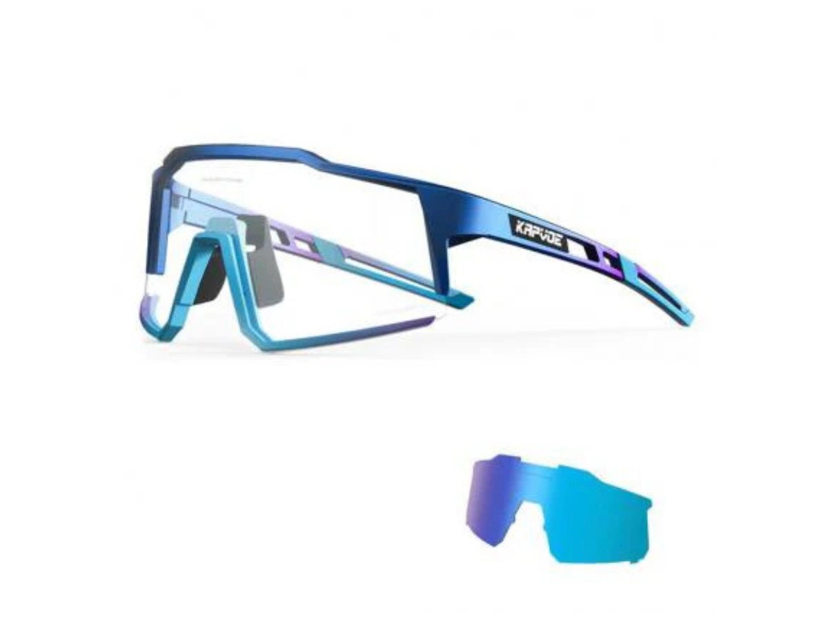 Kapvoe KE9022 Photochromic Sports Sunglasses-Blue