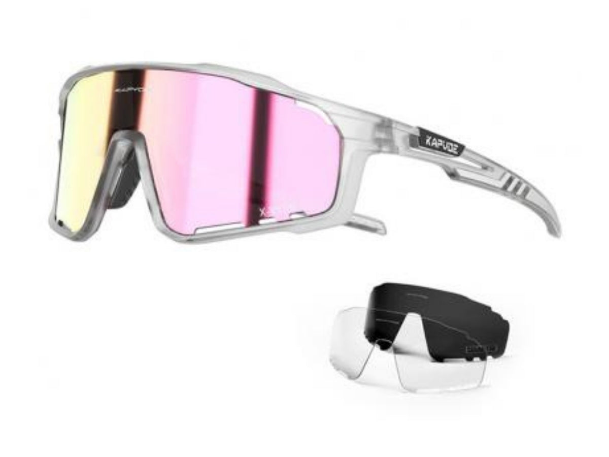 Kapvoe X76 Sports Sunglasses-Purple/Silver