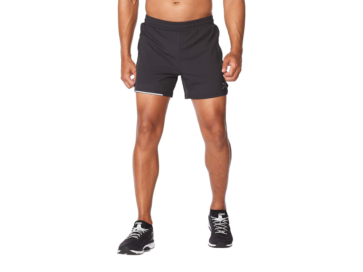 2XU Men Aero 5 Inch Shorts Black/Silver Reflective