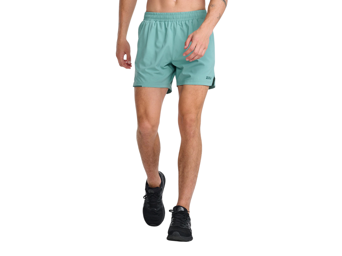 2XU Men Aero 5 inch Shorts Raft/Pine Reflective