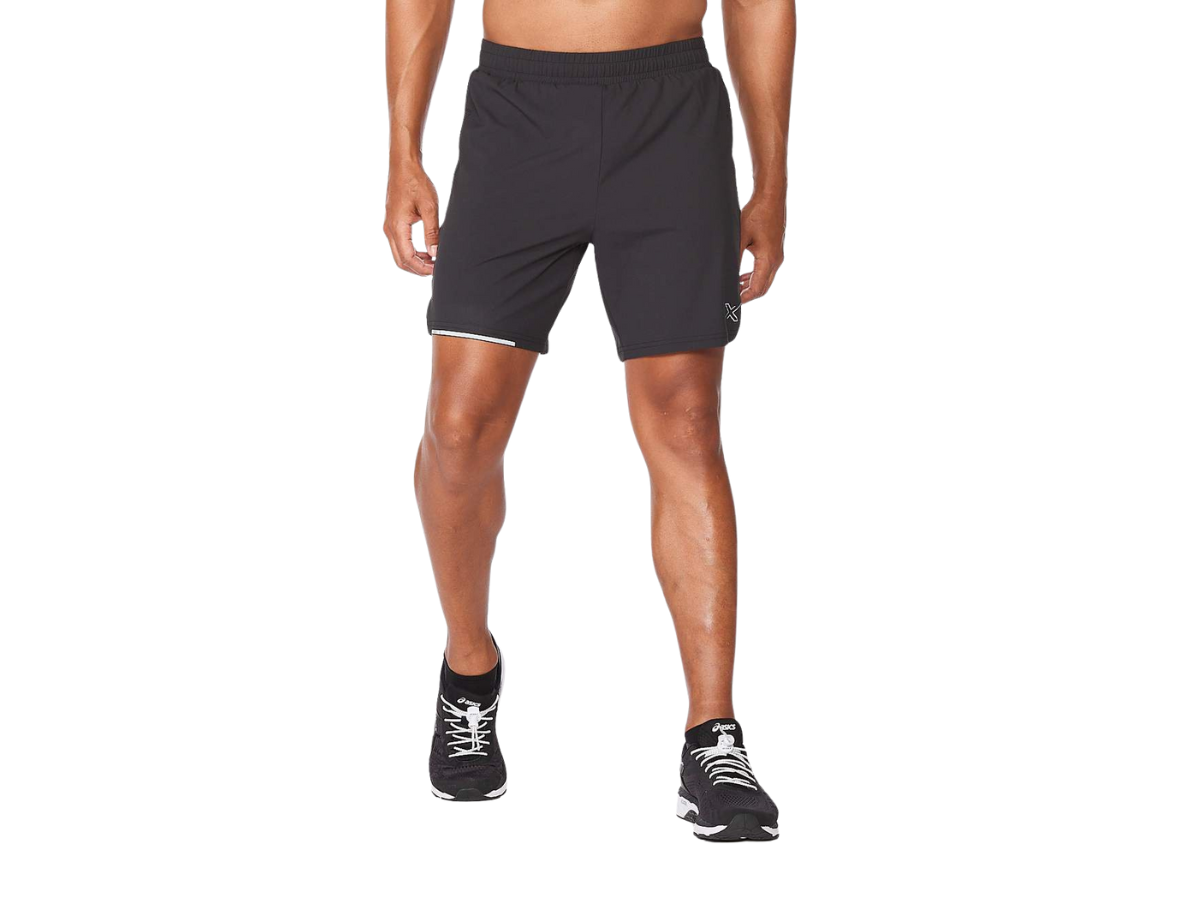 2XU Men Aero 7 Inch Shorts Black/Silver Reflective