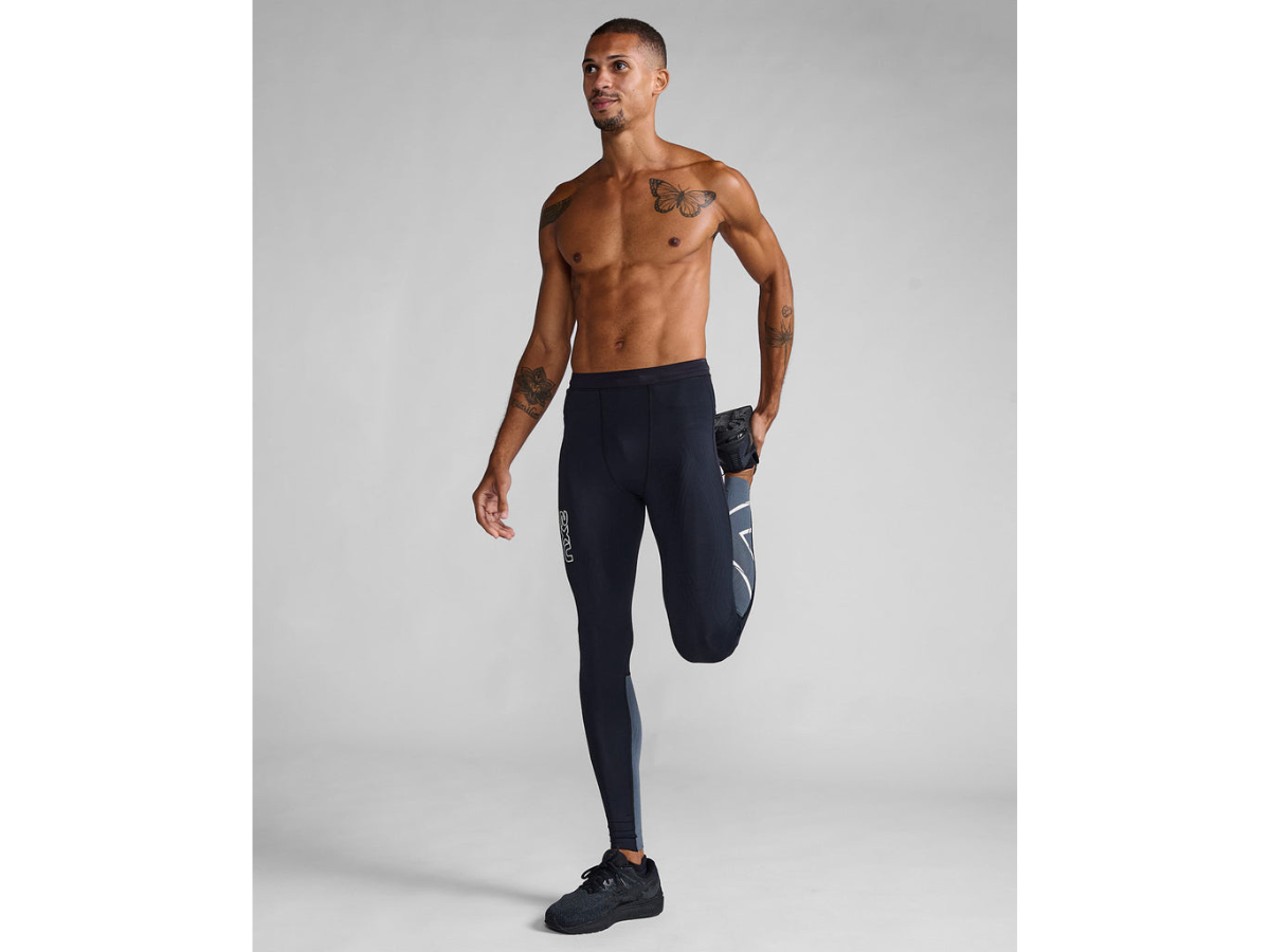 Men Light Speed React Comp Tights Black/White Reflective