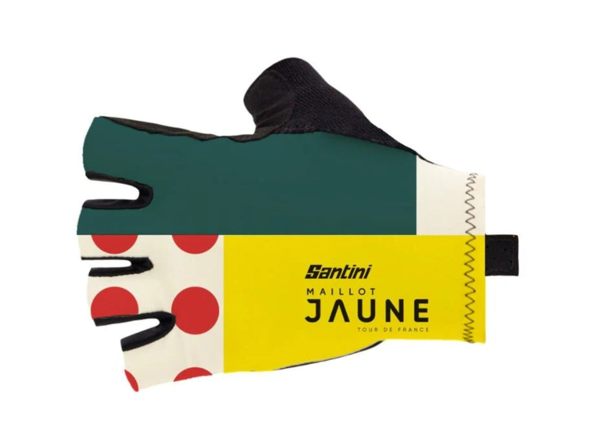 Santini Tour De France Maillot Jaune Combo Gloves-Print