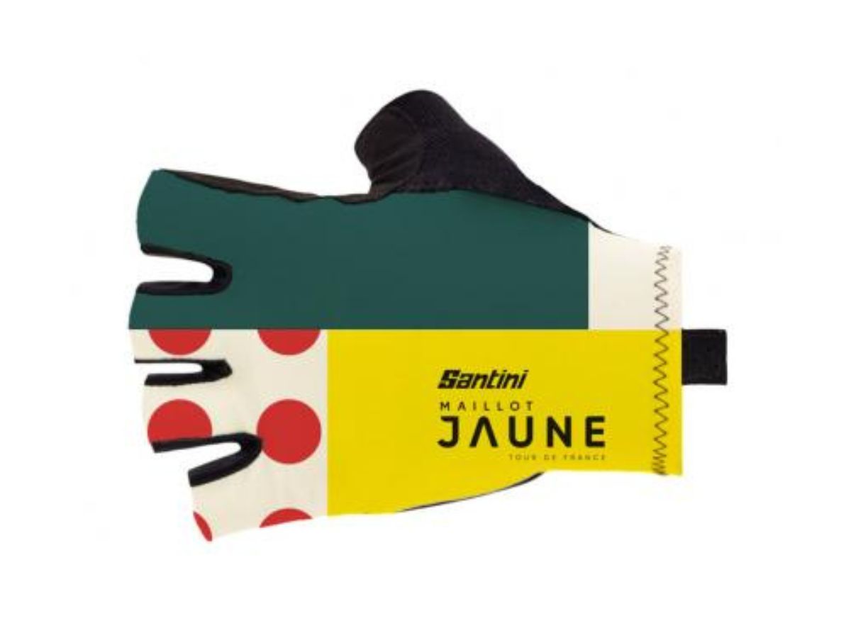 Santini Tour De France Maillot Jaune Combo Gloves-Print