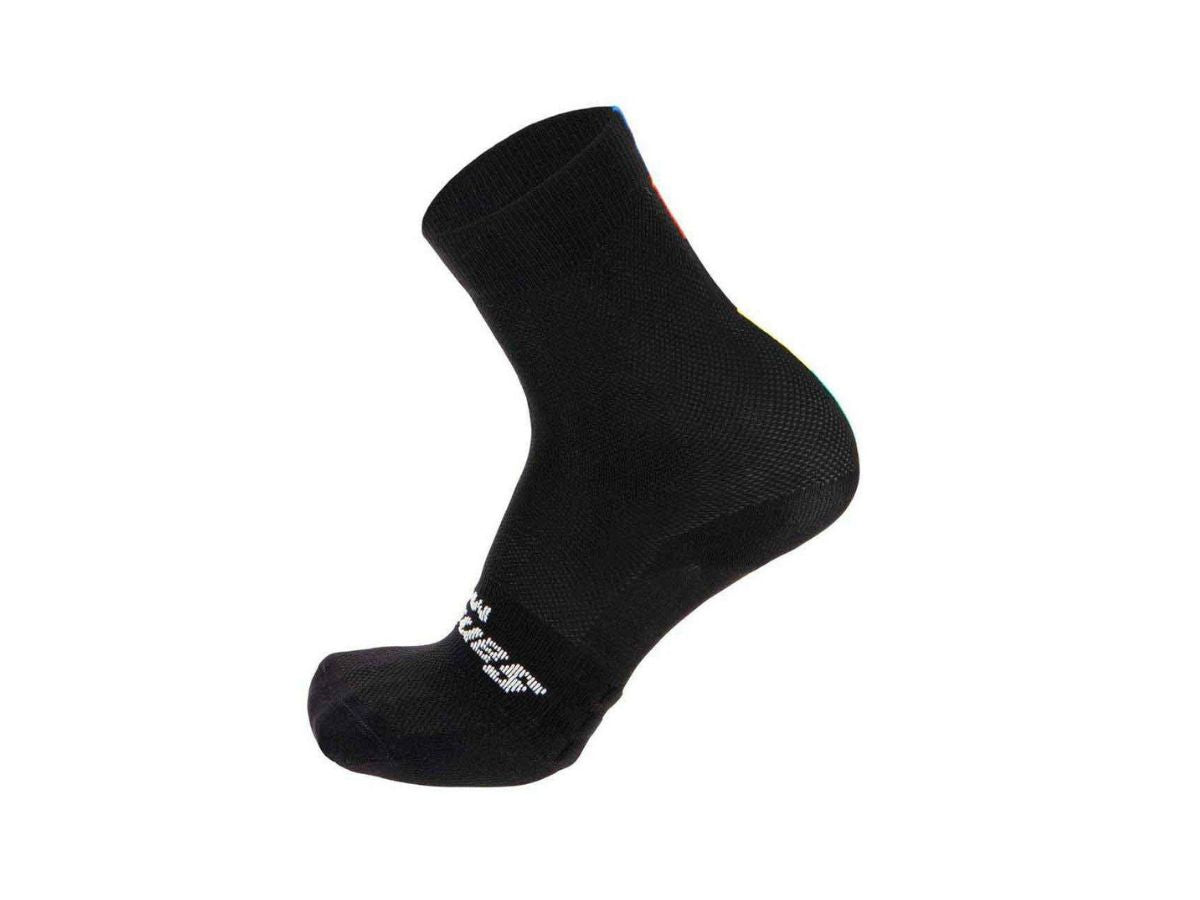 Santini Uci Official Rainbow Socks-Black
