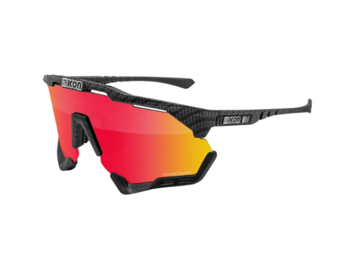 Scicon Eyewear Aeroshadexl Carbon Matte Frame, With Red & Rain Clear Lenses