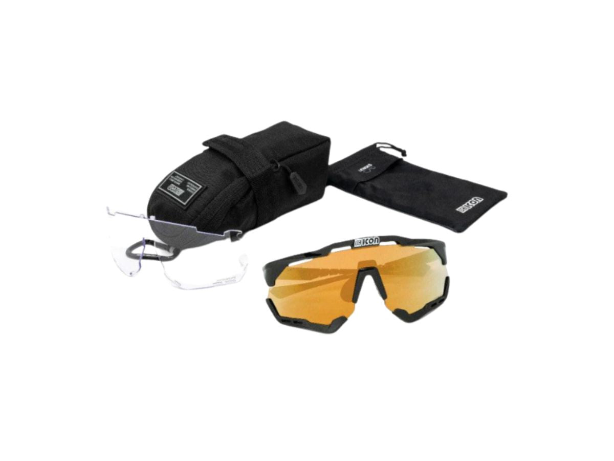 Scicon Eyewear Aeroshadexl Frame Black Gloss, Multimirror Bronze+Clear F Black