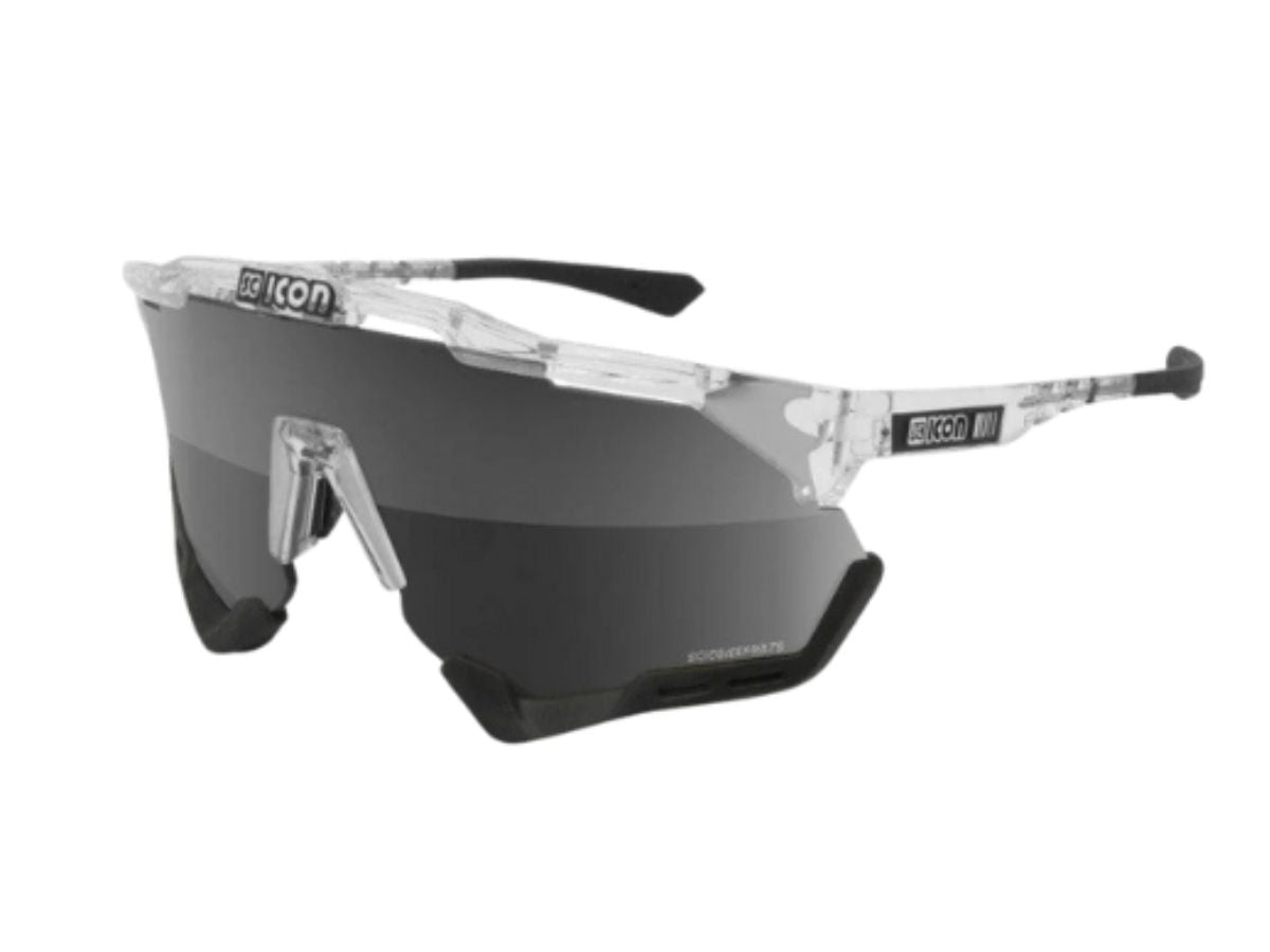 Scicon Eyewear Aeroshadexl Frame Crystal Gloss, Multimirror Silver+Clear F Black