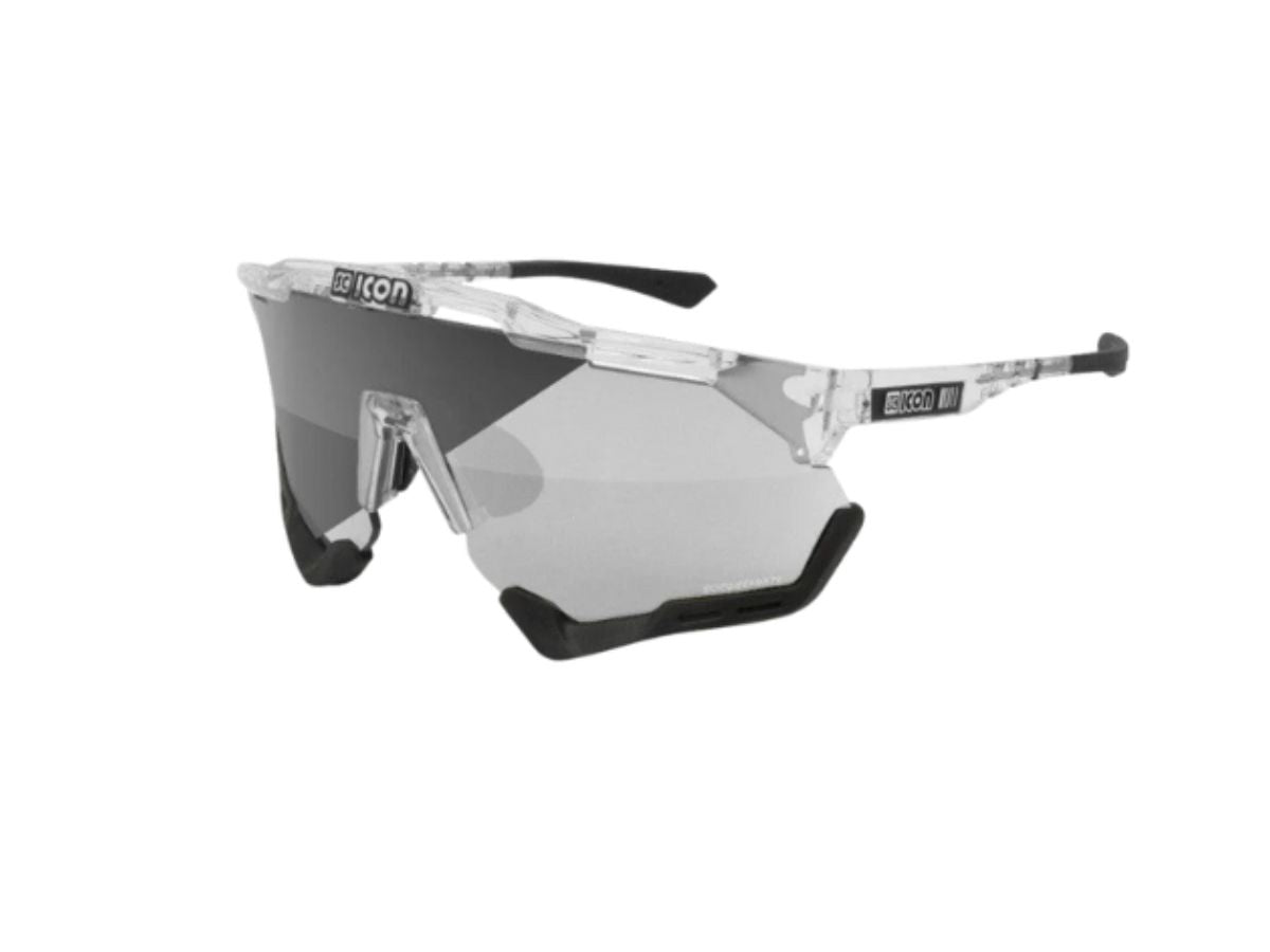 Scicon Eyewear Aeroshadexl Frame Crystal Gloss, Photocromic Silver F Black