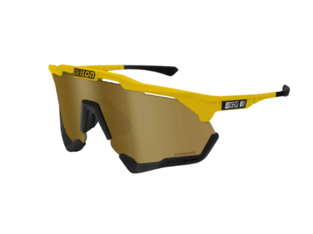 Scicon Eyewear Aeroshadexl Frame Yellow Gloss, Multimirror Bronze+Clear F Black