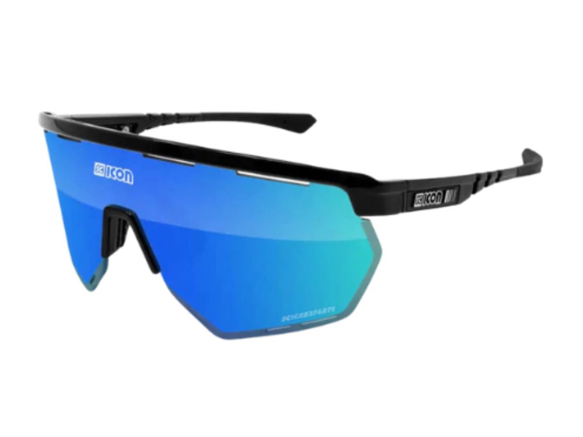 Scicon Eyewear Aerowing Black Gloss Frame, With Multimirror Blue &amp; Rain Clear Lenses