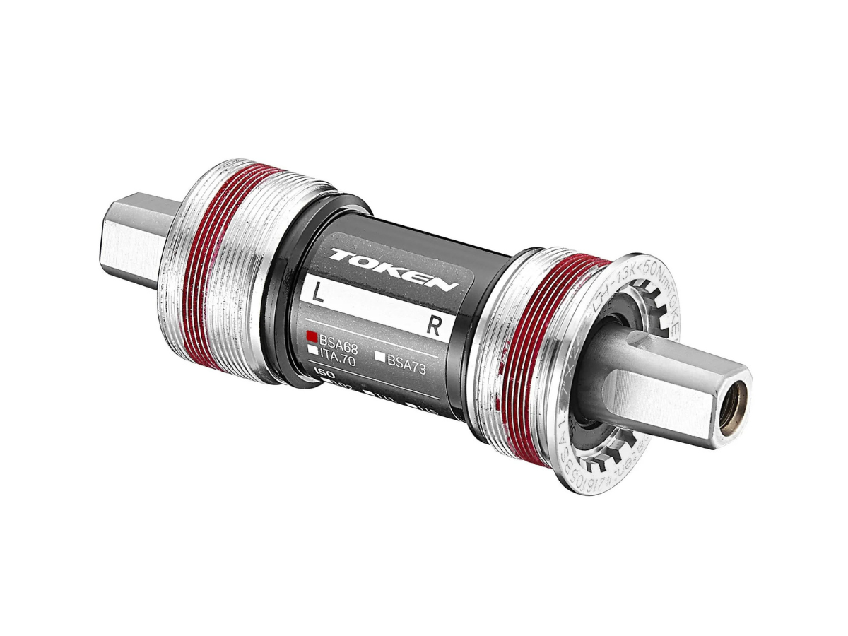 TOKEN BOTTOM BRACKET JIS SQUARE TAPPERED CRO AXLE ALLOY CUPS 127.5 DBB838HAL-TK68127