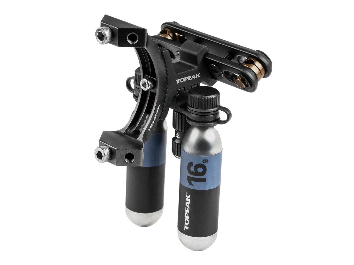 Topeak Mount Tri Backup Elite2 With 1 Nano Airbooster &amp; 2 Pieces 16G Co2 Cartridge