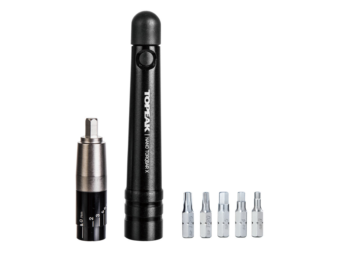 Topeak Tool Nano Torquebar X With Adjustable Torque Wrench For 2-6Nm With 5 Tool Bits