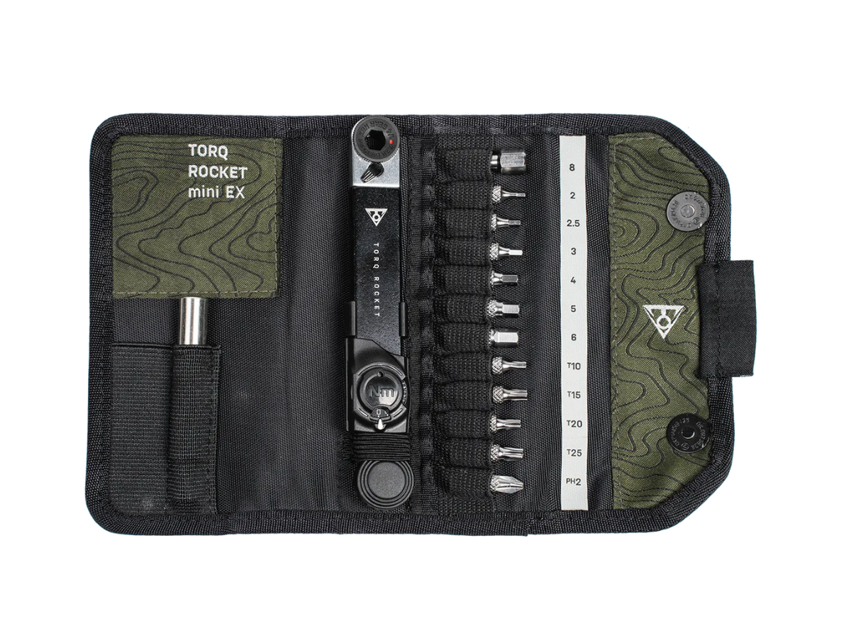 Topeak Tool Torq Rocket Miniex 2-10Nm Torque Wrench With Ratchet Head, 12 Bits, In Bag