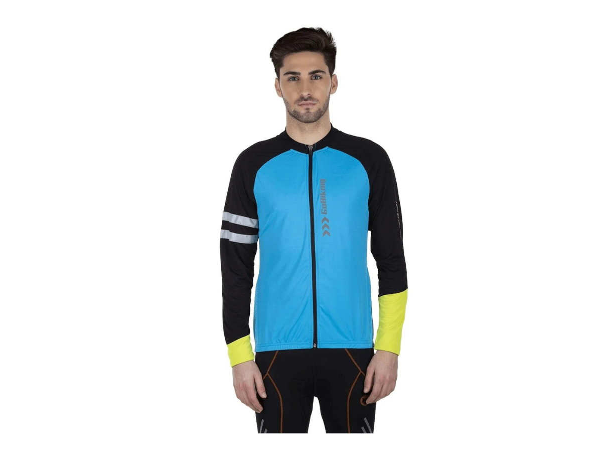 Cycling Full Sleeve Jersey Blue/Black L (WC)