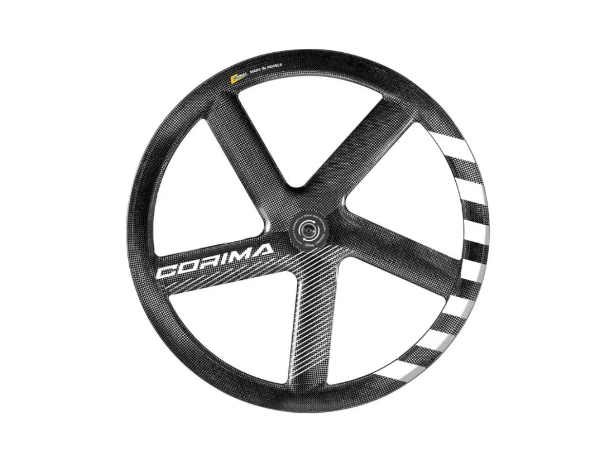 corima FR wheel 5 spoke HM 'S' 28" TUBULAR for track ceramic white stripes