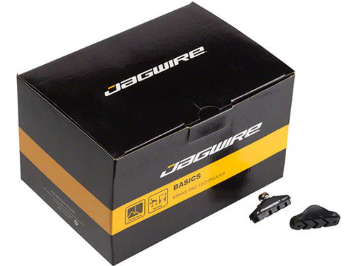 jagwire rim brake pad inserts for road basic bulk, black 50 pairs in a box