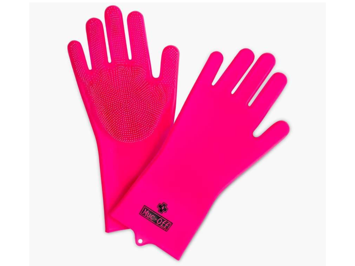 mucoff P gloves deep scrubber pink MEDIUM