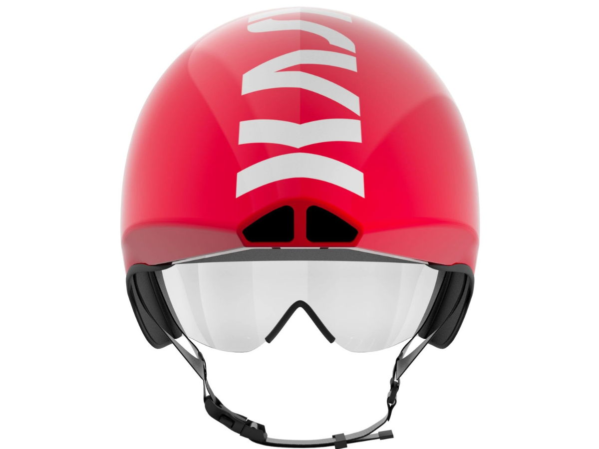 kask helmet mistral black/red, with clear visor, MEDIUM