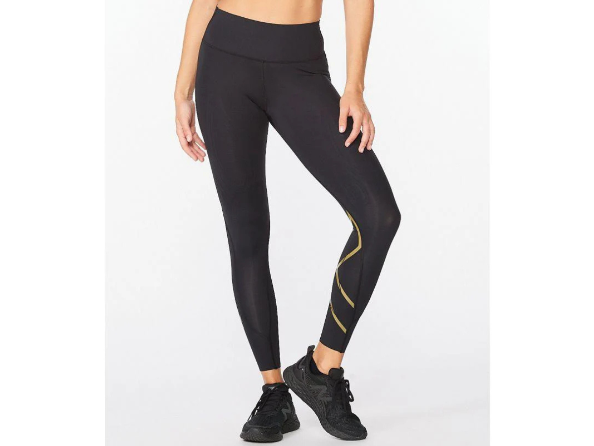 WA5367b Force Mid-Rise Comp Tight BLK/GLD M