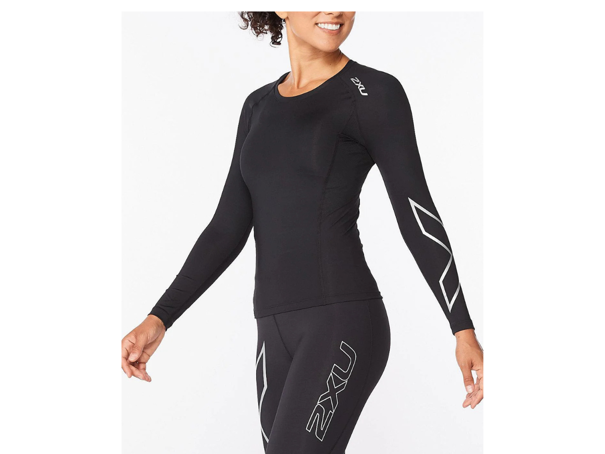 WA6401a Core Compression Long Sleeve Black/Silver M